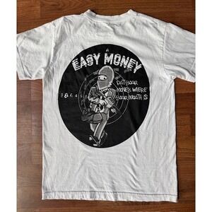 Easy Money Put your Money Where Your Mouth Is American Apparel T Shirt‎ SML EUC